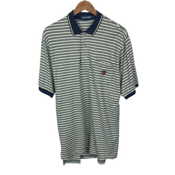 PO841 Men’s Polo Ralph Lauren Designer Striped Short Sleeve Polo Shirt L - Picture 1 of 4